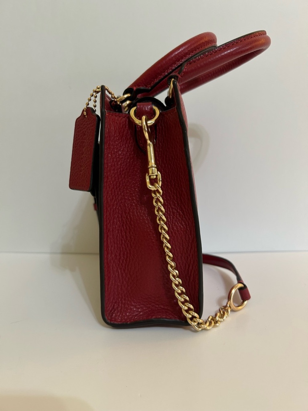 COACH Mini Pepper Red Leather  Crossbody Satchel Handbag - Picture 4 of 13